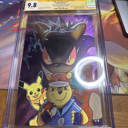 DO YOU POOH? POOHMON 3/6 embossed metal 2X REMARK & SIGNED BY MARK SMITH CGC 9.8